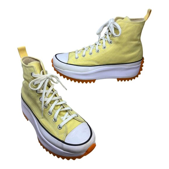 Converse Run Star Hike Lemon Drop High Top Platform Unisex Sneakers - Picture 6 of 11